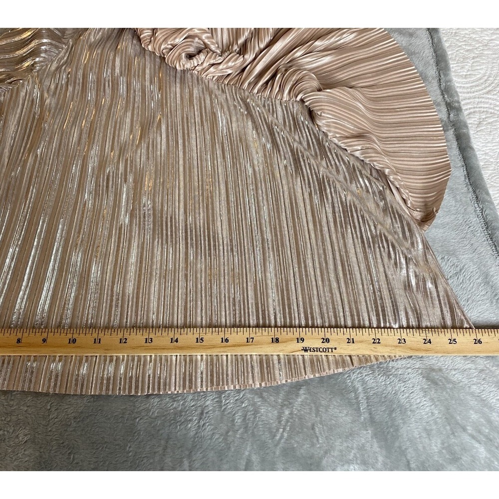 Devlin Nordstrom One Shoulder Top Pleated Gold Party Cocktail Holiday Size M - Picture 9 of 9